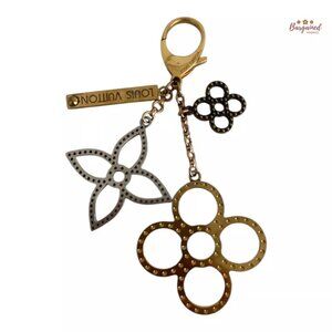 Authentic LOUIS VUITTON Goldtone Tapage Key Holder And Bag Charm - CK0172